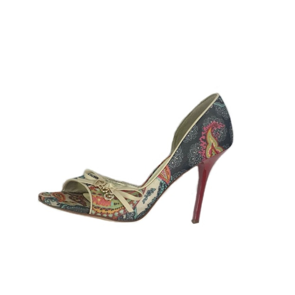 Guess Paisley Red Heel Open Toe Heels